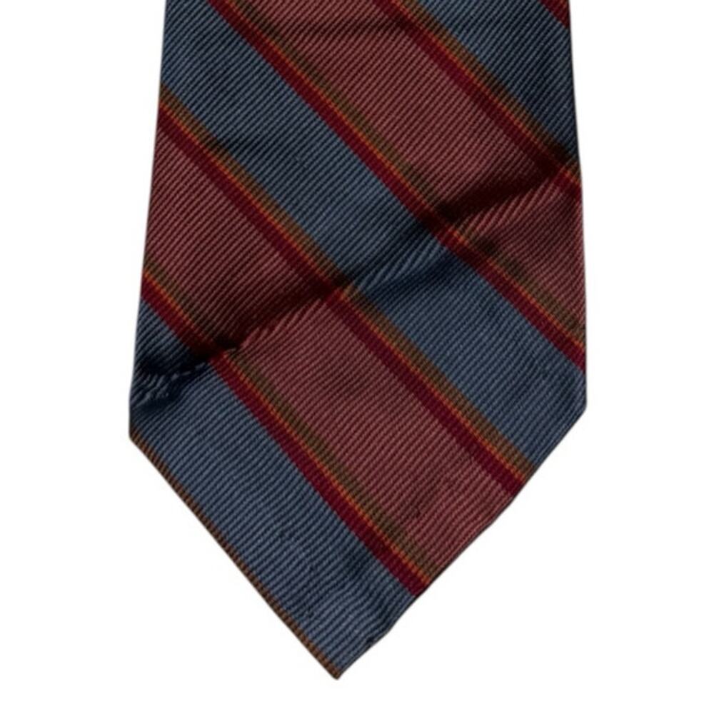 VTG Polo by Ralph Lauren Silk Necktie Red Orange Blue Diagonal Stripe Mens Tie